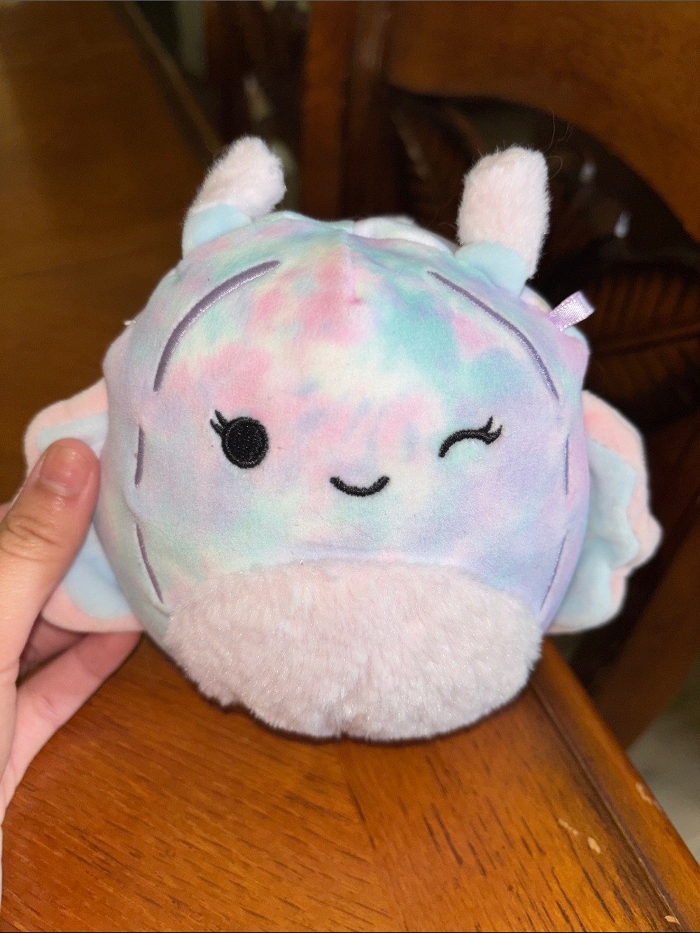 Dottie Squishmallows Pastel Tie-Dye Plush Sea Slug - Cute Winking Face